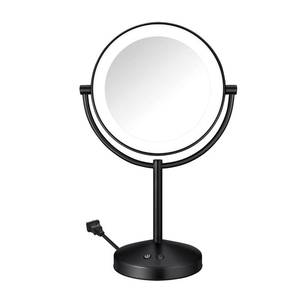 lot 7361 image: Conair Lighted Makeup Mirror, Double-Sided LED Vanity Mirror with 1X10X Magnification, 3 Light Settings, 3 Modes, 360° Rotation, Matte Black Finish