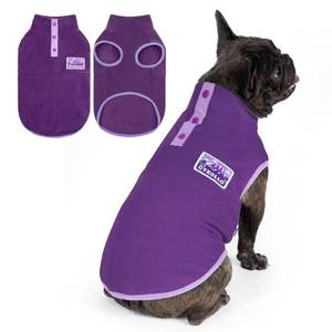 lot 7375 image: cyeollo Dog Sweaters for Medium Dogs Girl, Turtleneck Stretchy Pullover Fleece Dog Jacket, Warm Lightweight Winter Pet Clothes, Purple XL