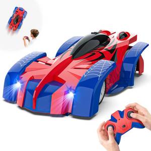 lot 7387 image: EpochAir Wall Climbing Remote Control Car, 360° Rotating Wall Climbing Car Toy with LED Light, Rechargeable RC Stunt Cars, Kids Toys Gift for 3 4 5 6 7 8 9 Year Old Boys(Red)