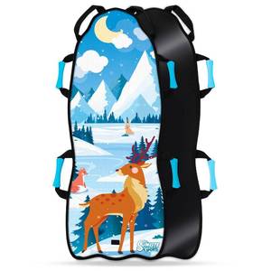 lot 7391 image: Sunlite Sports 45in Foldable Snow Sled for Kids &amp Adults Durable Reinforced Bottom, Sturdy Fabric Stitching &amp Easy-Carry Design for Winter Family Fun