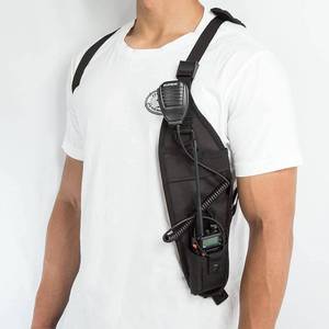 lot 7405 image: LUITON Radio Shoulder Holster Left Side Chest Harness Holder for Two Way Radios Walkie Talkie Rescue