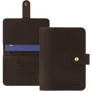 lot 7414 image: Jack&Chris Genuine Leather Handmade Passport Holder For Travel, RFID Blocking Passport Holder with Card Slots, Travel Essentials wallet with Pen Holder for Women and Men for Gifting, Coffee