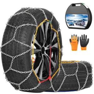 lot 7438 image: COCO BIRD Snow Chains, Wear-Resistant High Carbon Steel Anti Slip Tire Chain for Passenger Cars, Pickups, and SUVs, Set of 2 (KN130)