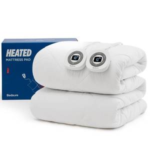 lot 7446 image: Bedsure Heated Mattress Pad King - Bed Warmer with Memory & Preheat Functions, 12-Hour Auto Off & 10 Heat Settings, Dual Controllers, Fast Heating, Brushed Electric Mattress Pad King, 78x80