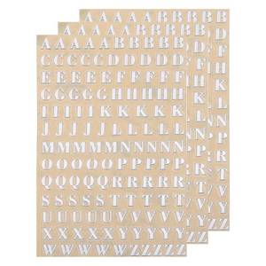 lot 7473 image: uxcell 3 Sheets 4.5mm0.18inch Mini Letter Stickers, 3D Alloy Self Adhesive Uppercase A-Z Alphabet Sticker for Crafts Scrapbooking Greeting Cards Decors, Silver