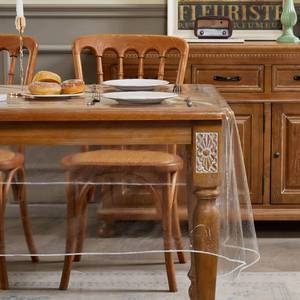lot 7476 image: Fantastshop Clear Plastic Tablecloth Rectangle Vinyl Transparent PVC Table Cloth 100% Waterproof Oil-Proof Stain Resistant Wipeable Table Protector Cover for Dining Table, 54 x 78 Inch.