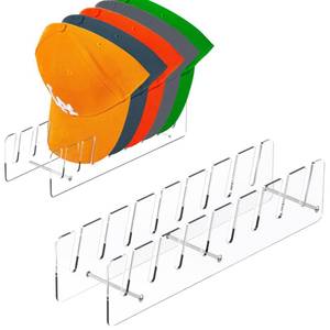 lot 7479 image: CARUUYI Hat Stand Organizer for Baseball Caps, Acrylic Hat Holder & Rack, 2PCS Clear Stand for 16 Caps, Ideal for Bedroom, Closet, Dresser, Office and Entrance (2)