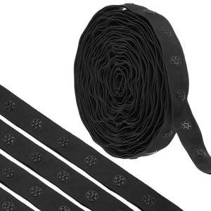 lot 7483 image: MECCANIXITY 5 Yard Snap Button Tape for Sewing, Cotton Snap Button Trim Fastener Buckles Tape for Clothes Fabric DIY Craft, Black