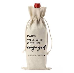 lot 7516 image: FBCCZEY Engaged Gifts, Engagement Gifts for Couples Her, Engagement Party Decorations Gifts for Engaged Couple Wine Bag, Pairs Well with Getting Engaged Wine Bottle Bag
