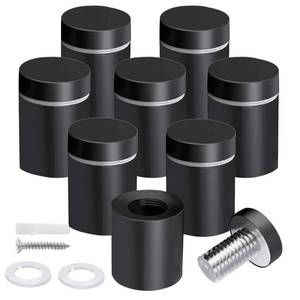 lot 7519 image: MTRSOCHO 8 Pack Standoff Screws 34 x 1 Inch Black Sign Standoffs Stainless Steel Stand Off Wall Mounts for Hanging Acrylic Picture Frame, Advertising Screws Kit