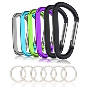 lot 7529 image: CampTek 6PCS Carabiner Caribeaner Clip,3 Large Aluminum D Ring Shape Carabeaner Keychain Hook