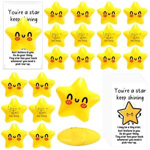 lot 7532 image: Libima 50 Pcs Motivational Employee Appreciation Star Stress Balls Bulk Gifts Positive Inspirational Stress Balls for Adults Volunteer Teacher Coworker Bulk Thank You Gifts with Card (Star)