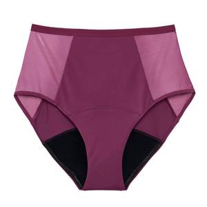 lot 7539 image: Thinx Period Underwear, Comfort-Stretch Hi-Waist, Holds Up to 12 Regular Tampons, Period Panties, All-Day Absorbency Menstrual Underwear for Women, Leakproof & Reusable, Plum, M