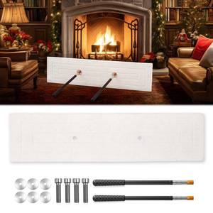 lot 7543 image: Otoolling Wool Fireplace Draft Stopper Chimney Flue Stopper with Adjustable Pole Plug Replacement Fireplace Damper Tool for Saving Seal, Stops Odor & Debris(24 x 8 in,Rectangle)