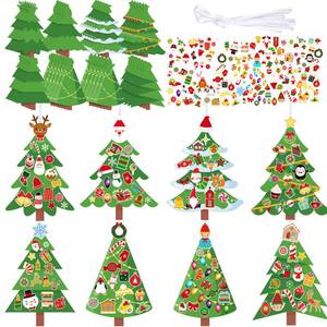 lot 7551 image: Yinder 48 Pieces Christmas Tree Craft Kit Make Your Own Sticker Ornament DIY Christmas Tree Ornament Kit Self Adhesive Sticker Sheet for Party Home Activity