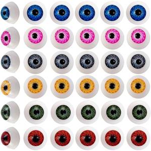 lot 7559 image: TIHOOD 48PCS 8 Colors 20mm Half Round Realistic Acrylic Eyes for Halloween Props, Masks, Dolls or Bears Craft Plastic Eyeballs (20mm)
