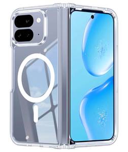 lot 7565 image: FNTCASE for Google Pixel 10-Pro-Fold Case Magnetic Clear Military Grade Shockproof Anti Yellowing Slim Phone Cover, Protective Rugged Case for Pixel 10 Pro Fold, Clear