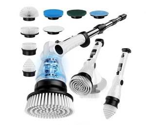lot 7578 image: Mixbugg Electric Spin Scrubber Cordless Power Cleaner with 8 Brush Heads, Long Adjustable Handle, 3 Speed for Deep Bathroom, Tile, Floor &amp Tub Cleaning, 6-Angle Adjustable