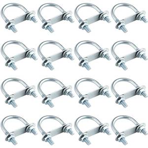 lot 7580 image: Therwen  Round U Bolts Zinc Plated Steel Round Bend U Clamp with Nut Plate Washer (M8 x 40 mm X 65 mm)