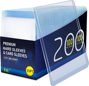 lot 7582 image: Hard Plastic Card Sleeves, Premium Card Sleeves, 3x 4 Baseball Cards Protectors Plastic, Sports Trading Baseball Game Holder