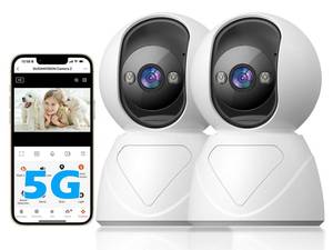 lot 7589 image: GUOANVISION 3MP Indoor Security Camera, 5G WiFi 360° PanTilt Home Cameras for Baby MonitorPetElderKidsBedroom, Auto-Focus and Zoom,Motion Tracking,2-Way Audio,Siren,3 Night Vision,Cloud&ampSD Card