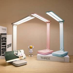 lot 7593 image: LuxLumin White Desk Lamp for Home Office,Portable Small Desk Lamp with 3 Lighting Modes, Battery Operated Rechargeable Desk Light for Kids, Reading,Studying,Dormitory, White