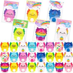 lot 7595 image: PAKSPAK Valentines Day Gifts for Kids, Valentines Day Cards for Kids Classroom with Axolotl Squishy Toys, Valentine Stress Relief Toys for Kid School Classroom Exchange Gift Party Prize