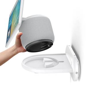 lot 7612 image: PlusAcc Wall Mount Stand for Echo Show 10 3rd Gen - Space Saving Alexa Accessories Bracket Shelf Holder (White)