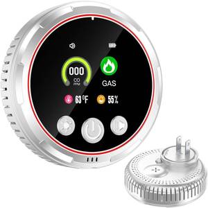 lot 7615 image: gutong 4 in 1 Carbon Monoxide Detectors Plug in, CO Detector & Natural Gas Detector with Battery Backup, HD Digital Display Monitors CO, Combustible Gas, Temp, Humidity - Home Safety for House, RV