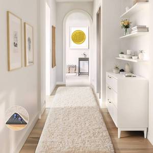 lot 7618 image: Ophanie Runner Rug for Hallway, 2x6 Upgrade Non-Slip Fluffy Soft Bedside Rugs, Bedroom Living Room Ivory Shaggy Carpet for Kids Girls Boys Dorm Nursery Home Decor Aesthetic