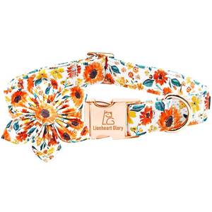 lot 7622 image: Lionheart glory Dog Collar Flowers Collar Floral Dog Collar with Flower Spring Summer Cute Collar Dog Boy or Girl Dog Collars Soft Durable Adjustable Dog Collars for Large Dogs