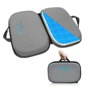 lot 7644 image: Sojoy iGelComfort 3-in-1 Foldable Gel &amp Memory Foam Travel Seat Cushion US Edition 18.5x15x2 Tailbone Support &amp Sciatica Relief (Darkgray)
