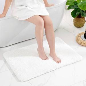 lot 7646 image: Disolla White Bathroom Rugs 24x36 Non Slip Fluffy Bath Mat for Bathroom Floor Washable Plush Luxury Bath Rug for Tub Soft Shaggy Absorbent Shower Sink Mat