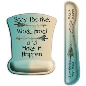 lot 7650 image: ITNRSIIET Mouse Pad Wrist Support Keyboard Wrist Rest Pad Ergonomic Mousepad Non-Slip Memory Foam Keyboard Pad Easy Typing Pain Relief Perfect for PC Laptop Gaming Office, Inspirational Quote