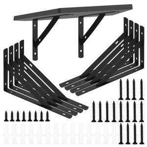 lot 7668 image: Heavy Duty Shelf Brackets - 8 Pcs Metal Wall Mount L Shaped Shelves Support Angle Brackets (7.87x4.72 inch)