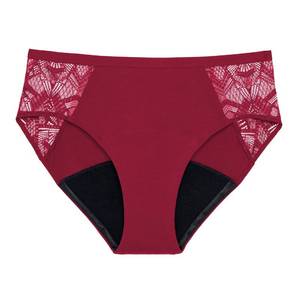 lot 7670 image: THINX Ultra-Soft Period Underwear, Brief-Style Leakproof Underwear for Women, Holds Up to 12 Regular Tampons, Period Panties, Reusable, Comfortable, & Flexible, Black with Lace, XL