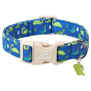 lot 7672 image: UP URARA PUP Summer Dog Collar-Dinosaur Dog Collars with Dino Eggs-Blue Summer Pet Dollar-Soft, Adjustable & Stylish for SmallMedium Dogs