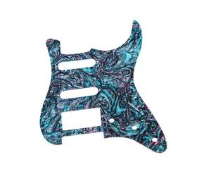 lot 7684 image: Guyker 11 Hole Guitar Pickguard, Resin Strat ST Style SSH Pick Guard Scratch Back Plate Cover for Electric Guitar Replacement Part, PG004 Green