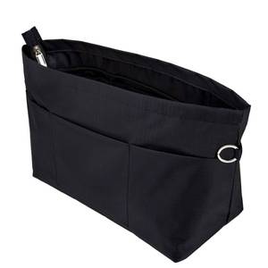 lot 7692 image: Time Wing Handbag Tote Purse Organizer Insert Bag Liner Shaper Divider Zipper 11 Pockets Compartments Large Black