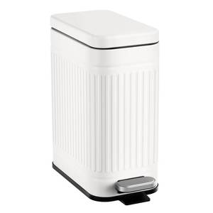 lot 7721 image: TrashAid Bathroom Trash Can with Lid, 2.6 Gallon Small Garbage Can Soft Close, Stainless Steel Step Waste Basket for Bathroom, Bedroom, Home Office, Laundry Room, Toilet, RV, White, 10 Liter