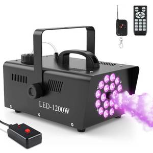 lot 7723 image: 1200W Fog Machine, Outerman Smoke Machine with 18LED Lights 6000CFM Fog with Wireless Remote Control