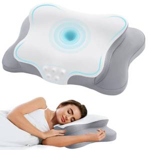 lot 7732 image: Cervical Pillow for Neck Pain Relief, Cooling Contour Memory Foam Pillows Support Odorless Ergonomic Neck Pillow Adjustable Orthopedic Bed Pillow for Side Back Stomach Sleeper with Pillowcase