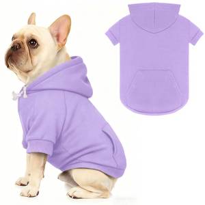 lot 7775 image: Dog Sweaters,Dog Hoodie,Cozy Fleece Interior Sweatshirt with Hood & Pocket,Leash Hole,Pet Clothes Sweater for Small,Medium,and Large Dogs,Light Purple&XL