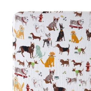 lot 7779 image: Little Unicorn Premium Crib Sheet  Breathable & Super-Soft Muslin Fabric (Woof)