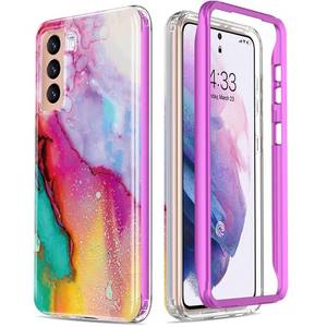 lot 7821 image: ESDOT for Samsung Galaxy S21 Case,Military Grade Passing 21ft Drop Test,Rugged Cover with Fashionable Designs for Women Girls,Protective Phone Case for Galaxy S21 6.2 Multi-Colored Opal Marble