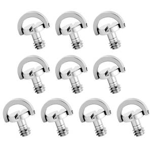 lot 7825 image: 9 Pack Stainless Steel D Ring Screw Hinged Holder, 14-20 Ring Camera Screws Tripod Camera Fixing Screwsfor Selfie Sticks, Gimbals, Quick Release Wrist Strap Mounting and Attachment