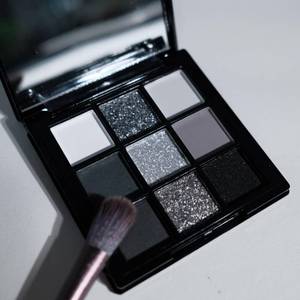 lot 7828 image: BAISEN DIARY 9 Color Smokey Eyeshadow Palette - Highly Pigmented Matte & Glitter Shades, Long-Lasting, Waterproof & Blendable, Black Silver Gray Eyeshadow Set for Sultry Glam (Reversal Star Smokey)