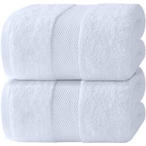 lot 7838 image: White Classic Luxury Bath Sheets Towels for Adults Extra Large 35x70 Inch - 700 GSM Turkish Cotton, Highly Absorbent  Hotel Collection 