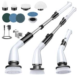 lot 7840 image: LABIGO Electric Spin Scrubber, Cordless Cleaning Brush Scrubber with 7 Replaceable Brush Heads and Adjustable Extension Handle, IPX7 Waterproof Power Cleaning Brush for Bathroom Tub Floor Tile Shower