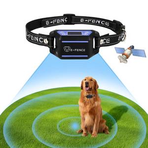 lot 7848 image: E-FENCE GPS Wireless Dog Collar Fence System,Electric Fence for Dogs,Adjustable Warning Strength,Pet Containment System, Outdoor Use Only